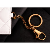 NEW $495 VERSACE White Quilted Leather MEDUSA LOGO Card CASE WALLET KEY CHAIN