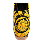 37/38/39 NEW $550 VERSACE Black Yellow CLASSIC ST BAROCCO LOGO Espadrille SUMMER FLATS