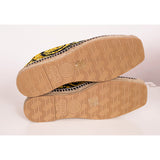 37/38/39 NEW $550 VERSACE Black Yellow CLASSIC ST BAROCCO LOGO Espadrille SUMMER FLATS