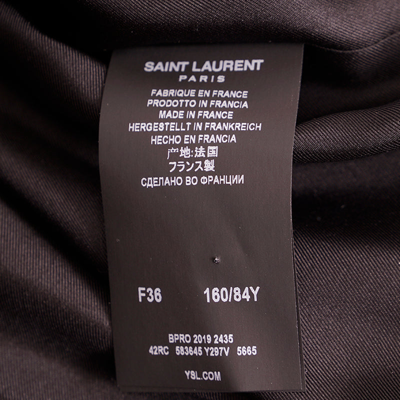 36 NEW $3290 SAINT LAURENT Fuchsia Pink LAME ONE SHOULDER MINI Cocktail DRESS XS