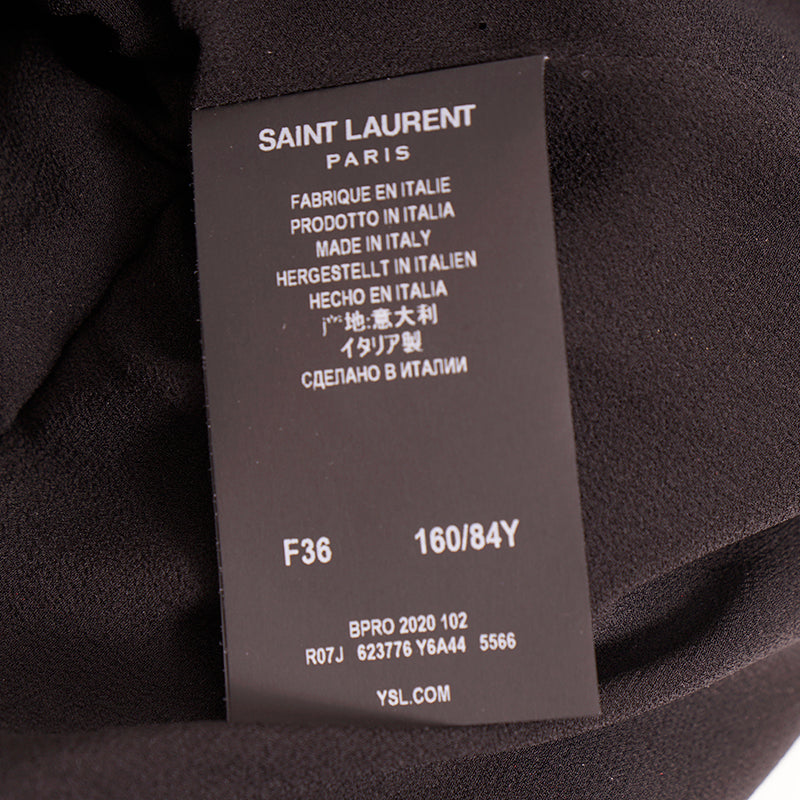 36 NEW $3590 SAINT LAURENT Flame Red LAME HALTER MINI Cocktail PLEATED DRESS XS