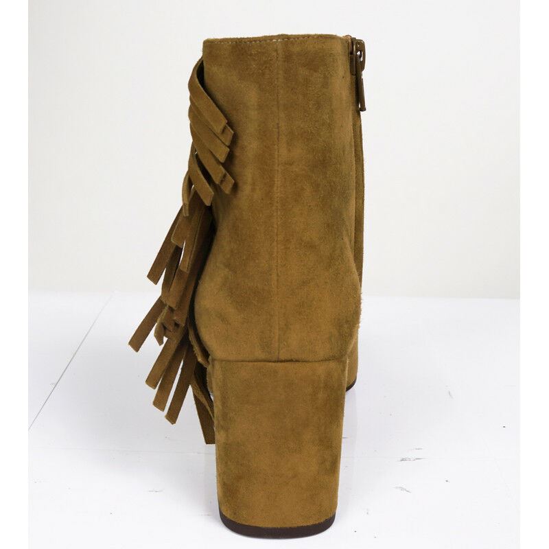37.5 NEW $895 SAINT LAURENT Tan Suede 70 BABIES Fringe Boho ANKLE BOOTS