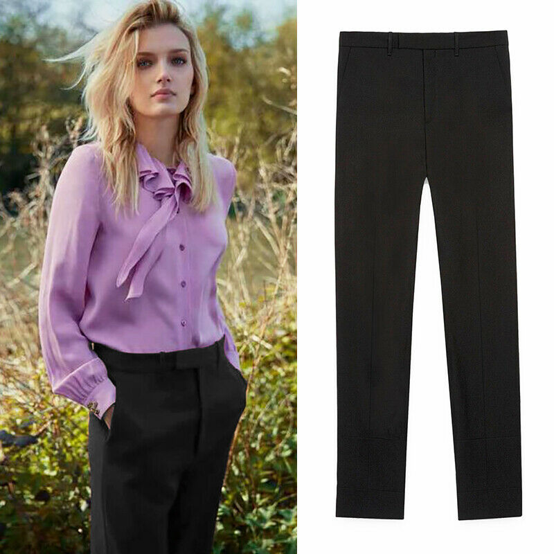 38 NEW $900 GUCCI RUNWAY Black Wool Mohair Rigid Texture CLASSIC TROUSER PANTS