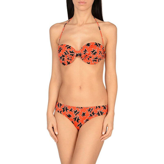 36 XXS NEW $880 MIU MIU Red Black White STAR PRINT Classic Summer BIKINI SWIMSUIT XS