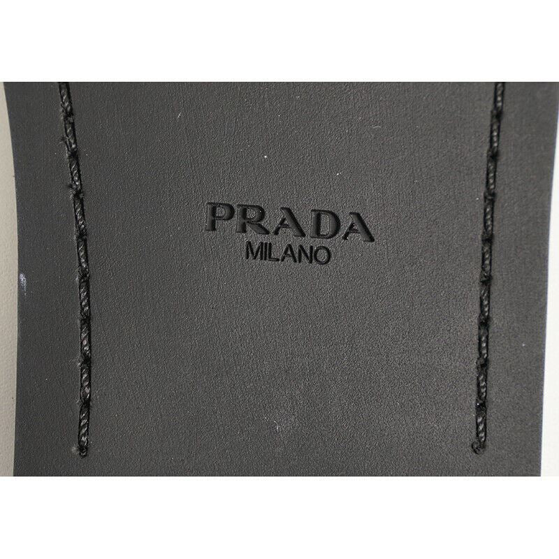 37 37.5 NEW $795 PRADA RUNWAY White SILVER STUD Wrap FLAT GLADIATOR SANDALS