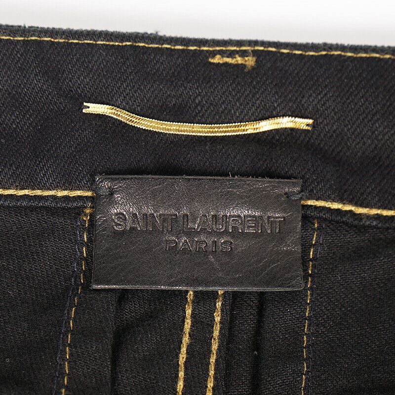 28 NEW $890 SAINT LAURENT Trash Overdye JAPAN DENIM Distressed Skinny JEANS