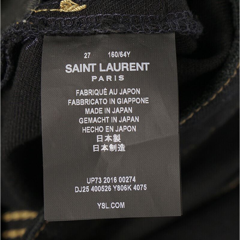 28 NEW $890 SAINT LAURENT Trash Overdye JAPAN DENIM Distressed Skinny JEANS