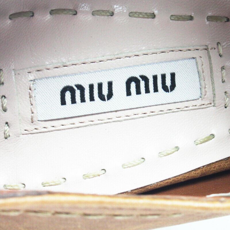 39 US 8.5 NEW $795 MIU MIU RUNWAY Brown WASHED RUGGED LEATHER Open Toe HEELS Bootie