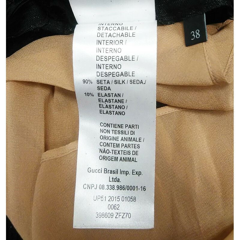 sz 38 NEW $3,600 GUCCI RUNWAY Black Laminate TULLE Plissé NUDE SILK LINING DRESS