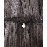 sz 38 NEW $3,600 GUCCI RUNWAY Black Laminate TULLE Plissé NUDE SILK LINING DRESS