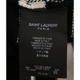 sz XS NEW $1,990 SAINT LAURENT Black White 100% CASHMERE Knit CARDIGAN SWEATER