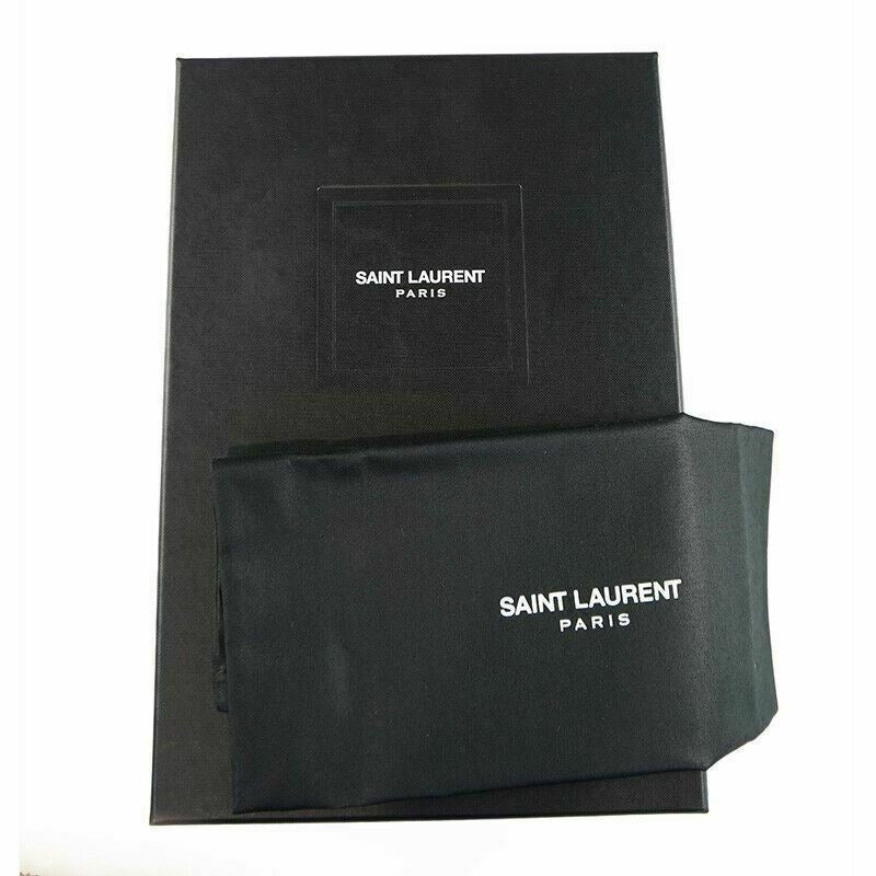 SZ 43.5 NEW $845 SAINT LAURENT Black Suede ORAN CHELSEA Rubber BOOTS