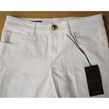 sz 42 NEW $895 GUCCI RUNWAY White FITTED FLARED CUFFED Cropped Spring JEANS NWT