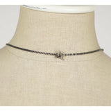NEW $695 SAINT LAURENT Silver Brass SNAKE YSL MONOGRAM Tassel Chain NECKLACE NWT