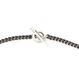 NEW $695 SAINT LAURENT Silver Brass SNAKE YSL MONOGRAM Tassel Chain NECKLACE NWT
