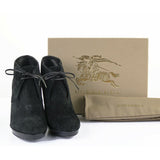 38.5 NEW $895 BURBERRY PRORSUM Black Suede English Icons Tanfield 110 ANKLE BOOTS