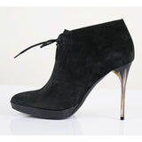 38.5 NEW $895 BURBERRY PRORSUM Black Suede English Icons Tanfield 110 ANKLE BOOTS
