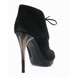 38.5 NEW $895 BURBERRY PRORSUM Black Suede English Icons Tanfield 110 ANKLE BOOTS