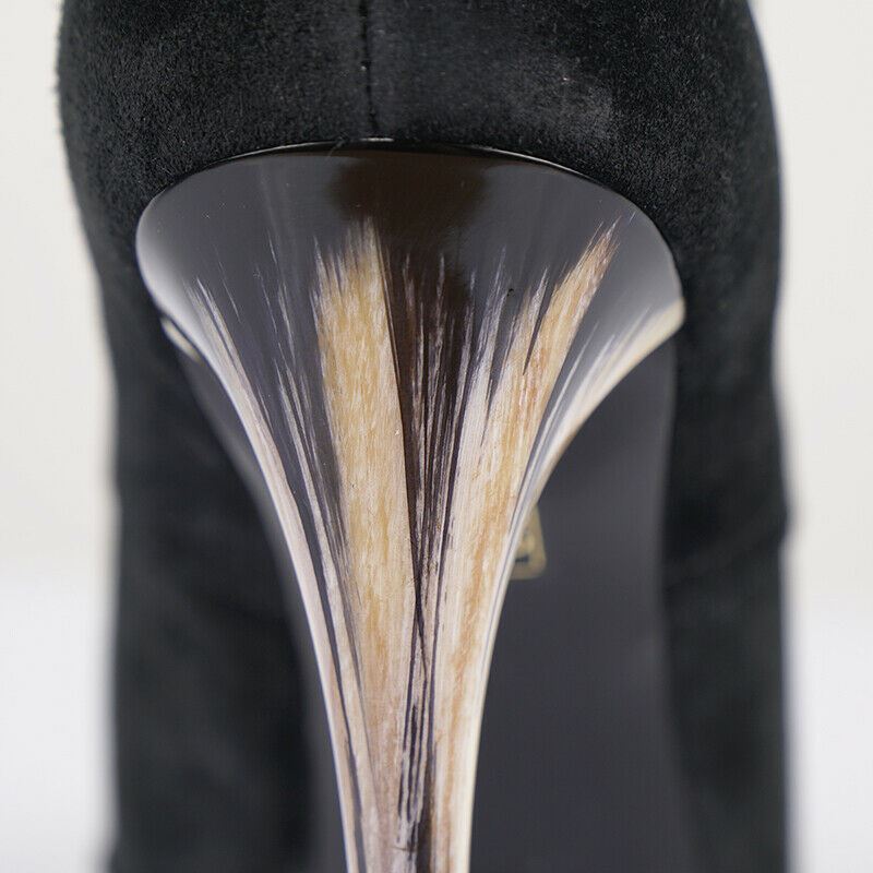 38.5 NEW $895 BURBERRY PRORSUM Black Suede English Icons Tanfield 110 ANKLE BOOTS