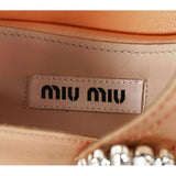38.5 NEW $750 MIU MIU SATIN CRYSTAL Spring POINT TOE Mary Jane FLATS