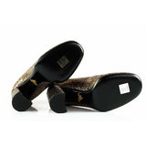 37 NEW $690 PRADA Brown Copper GLITTER Block Heels CLASSIC Round Toe PUMPS