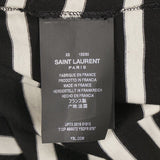 sz XS NEW $890 SAINT LAURENT Black White SMOKING FOREVER Striped Long Sleeve TOP