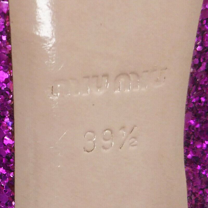 Sz 39.5 US 9 NEW $690 MIU MIU RUNWAY Hot Pink GLITTER Sparkle HIGH HEELS PUMPS