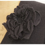 sz XS NEW $1800 GUCCI Black CASHMERE Wool ROSE BROOCH PIN Knit Sweater CARDIGAN