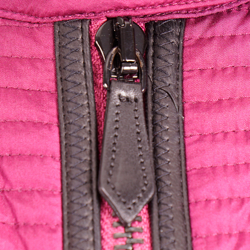 sz M NEW $1095 BURBERRY LONDON Magenta PEPLUM Ribbed Quilted Sedgeford JACKET