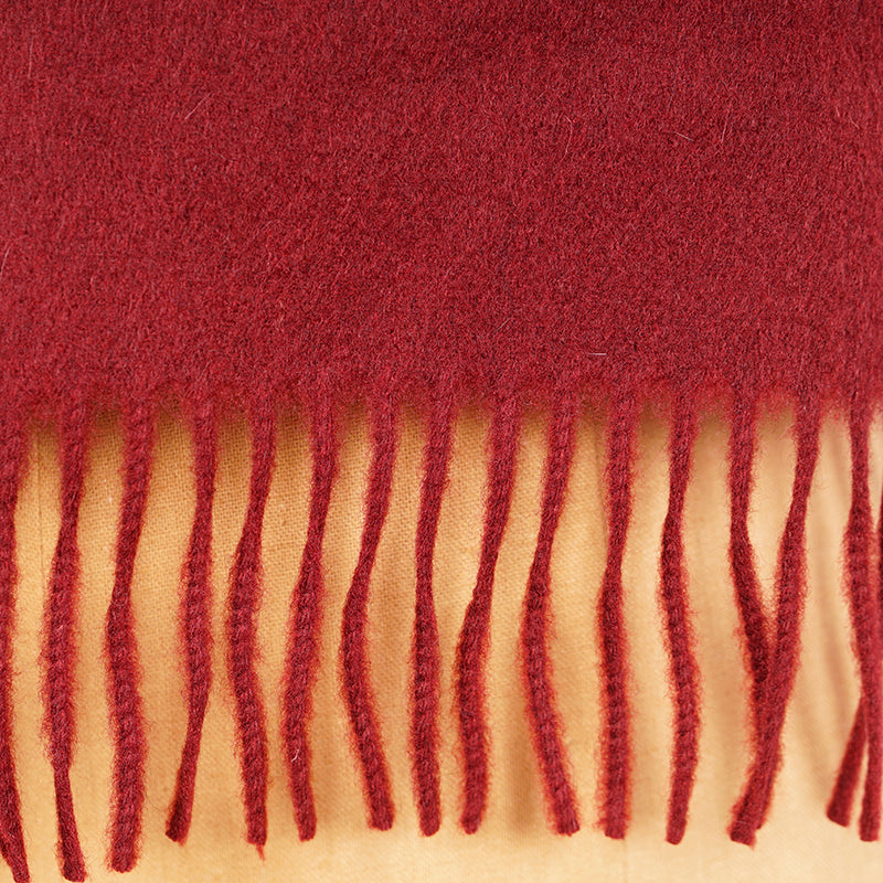 NEW $430 BURBERRY Dark Red 100% CASHMERE Embroidered Crest Cashmere SCARF