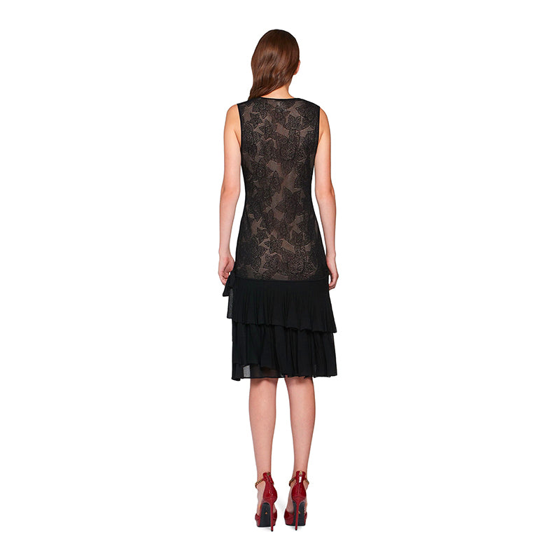 40 NEW $2575 ROBERTO CAVALLI Black STAPELIA LACE Nude Lining WRAP COCKTAIL DRESS