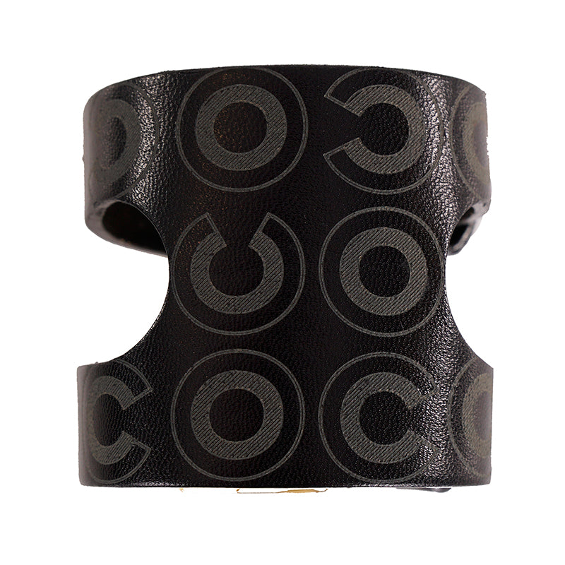 AUTHENTIC CHANEL Coco Double Buckle VINTAGE 2001 Leather CUFF BRACELET w/ BOX