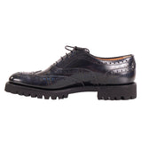 39 NEW $925 CHURCH'S Woman Black/Blue Polished Tarten Polished Leather OXFORDS