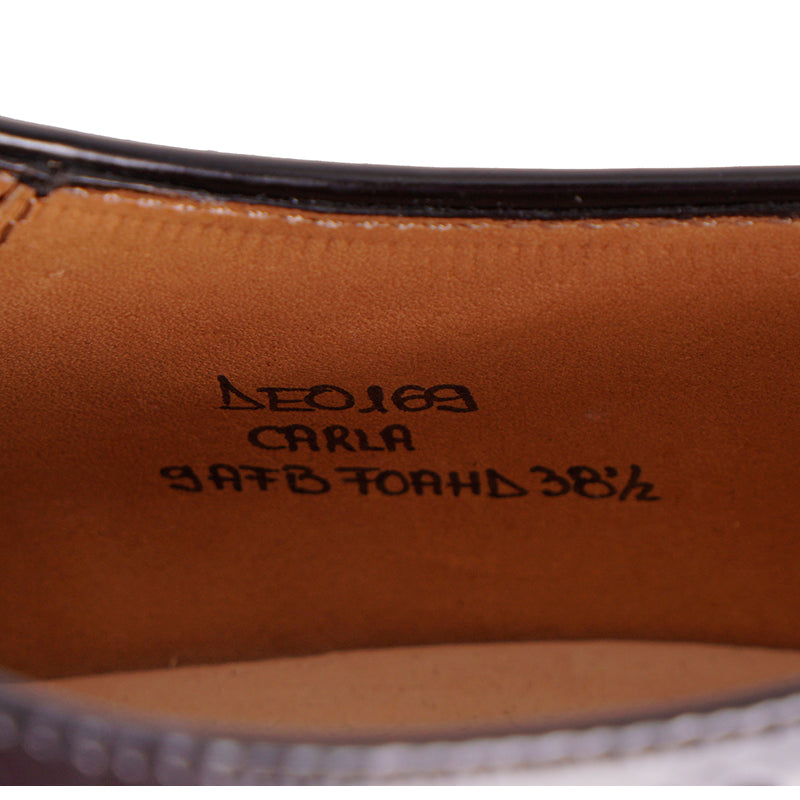39 NEW $925 CHURCH'S Woman Black/Blue Polished Tarten Polished Leather OXFORDS