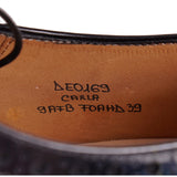 39 NEW $925 CHURCH'S Woman Black/Blue Polished Tarten Polished Leather OXFORDS