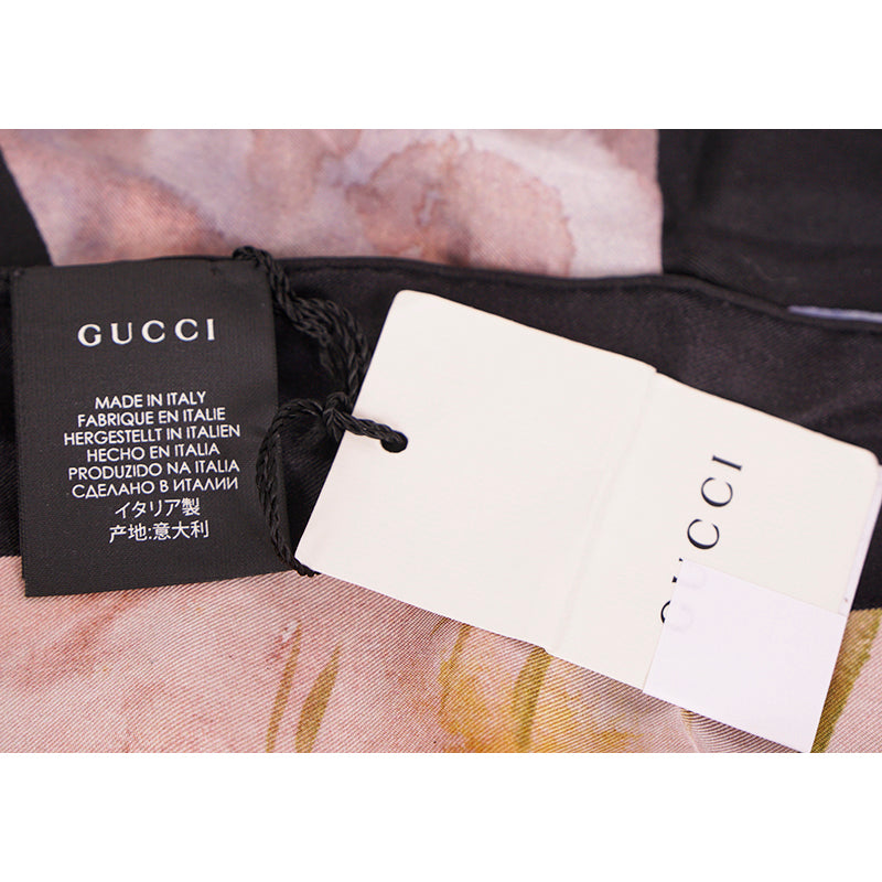 NEW $495 GUCCI Floral TIGER KINGSNAKE LOGO Hawaii Print Silk Twill 90cm SCARF