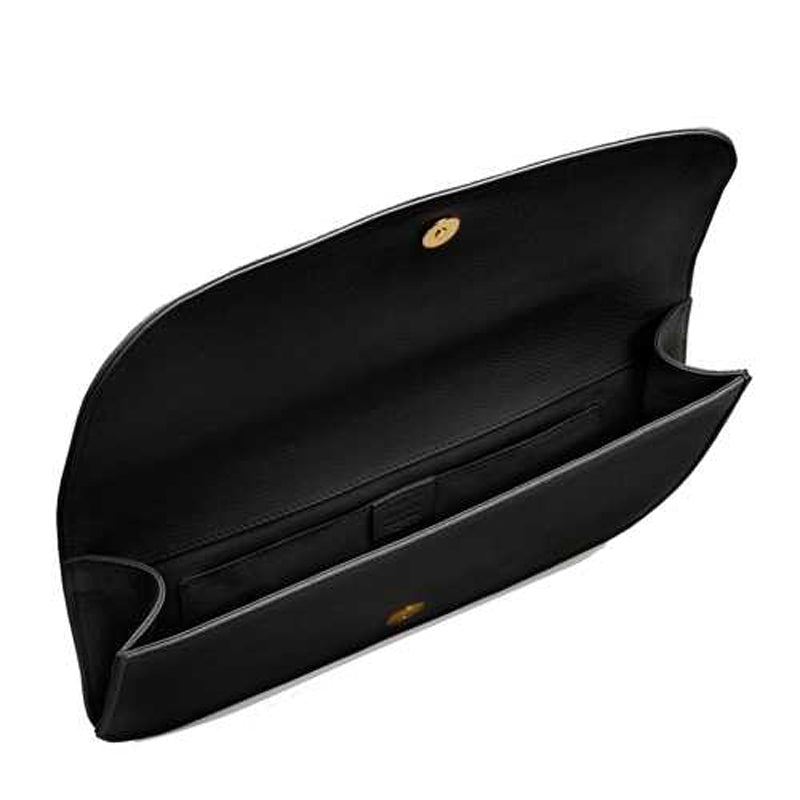 NEW $1100 GUCCI RUNWAY GG1973 Black Satin PATENT PIPING Evening LARGE Clutch BAG