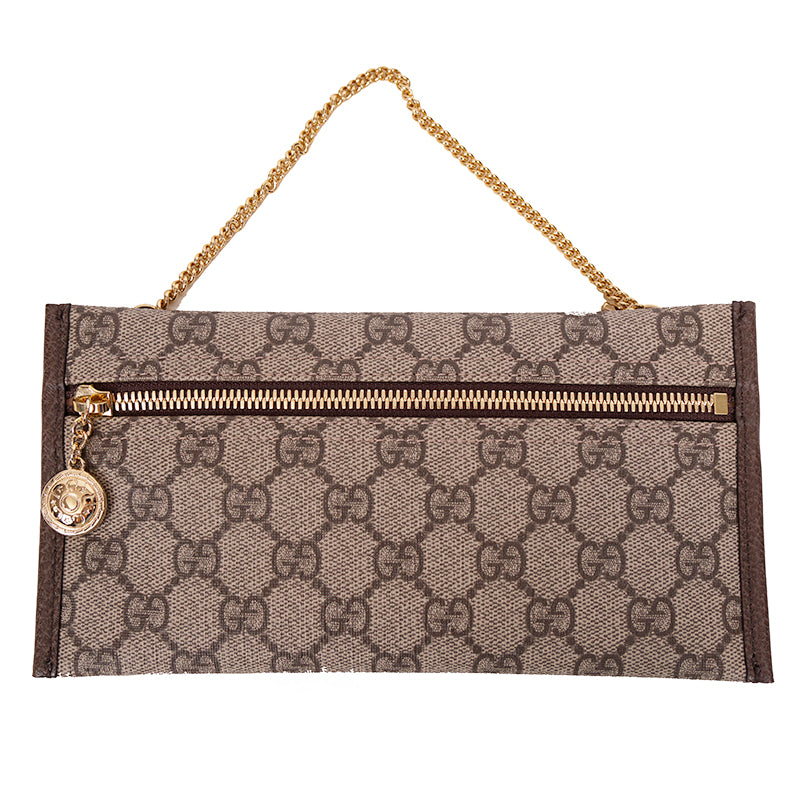 NEW $2800 GUCCI Supreme GG Canvas RAJAH TIGER Chain Strap LARGE TOTE BAG & POUCH