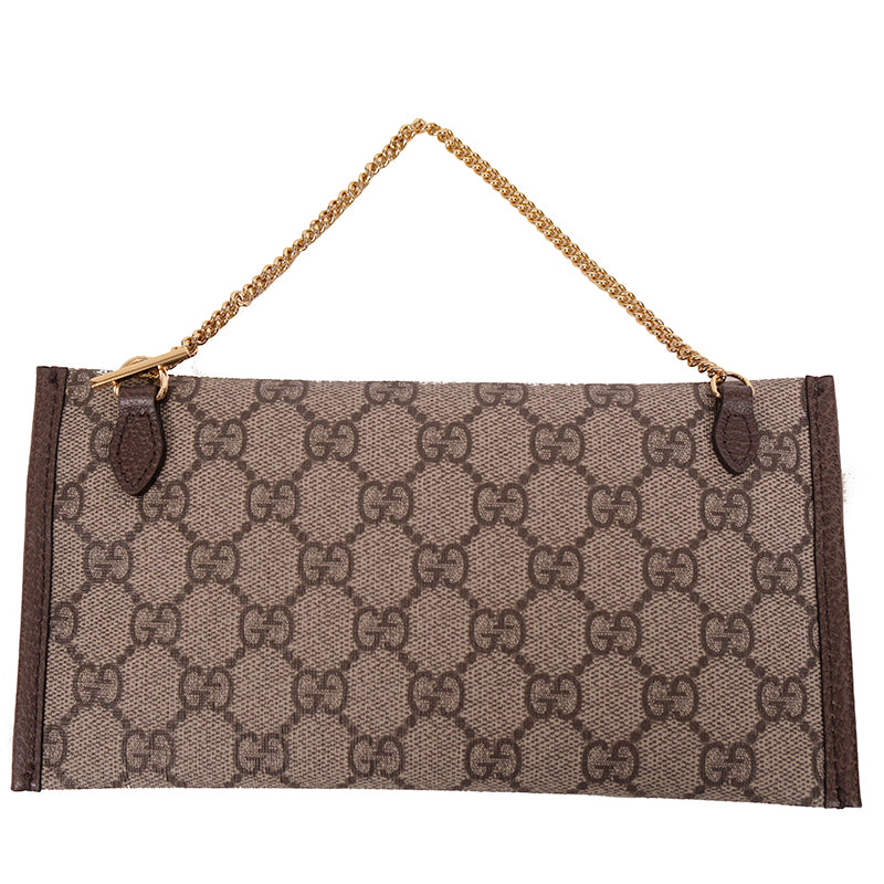 NEW $2800 GUCCI Supreme GG Canvas RAJAH TIGER Chain Strap LARGE TOTE BAG & POUCH