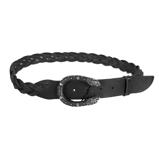 sz 110/44 NEW $550 GUCCI Men's DIONYSUS BUCKLE Black Braided RUGGED Leather BELT