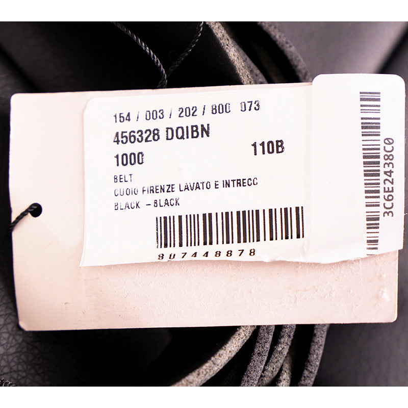 sz 110/44 NEW $550 GUCCI Men's DIONYSUS BUCKLE Black Braided RUGGED Leather BELT
