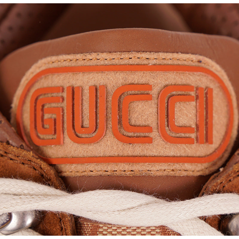 9G US 9.5 NEW $980 GUCCI Mens FLASHTREK GG CANVAS Leather HYBRID BOOTS SNEAKERS