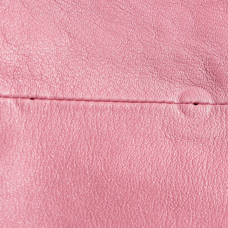 38 XS NEW $2,700 GUCCI Peony Blush Pink LEATHER Mod Retro Straight SHIFT DRESS