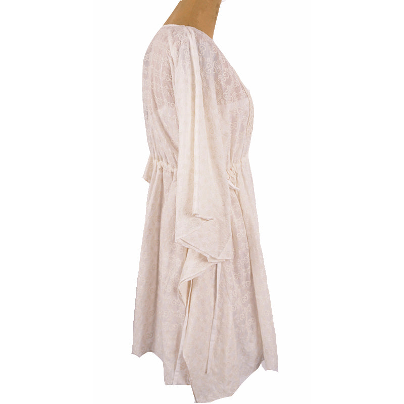 sz 40 NEW $3,300 GUCCI Ivory GG & FLOWER EMBROIDERED Short Summer DRESS & SLIP