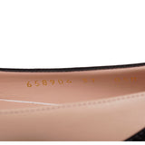 37 NEW $750 GUCCI Nude Blush Pink White Accent Leather Black LOGO G BALLET FLATS