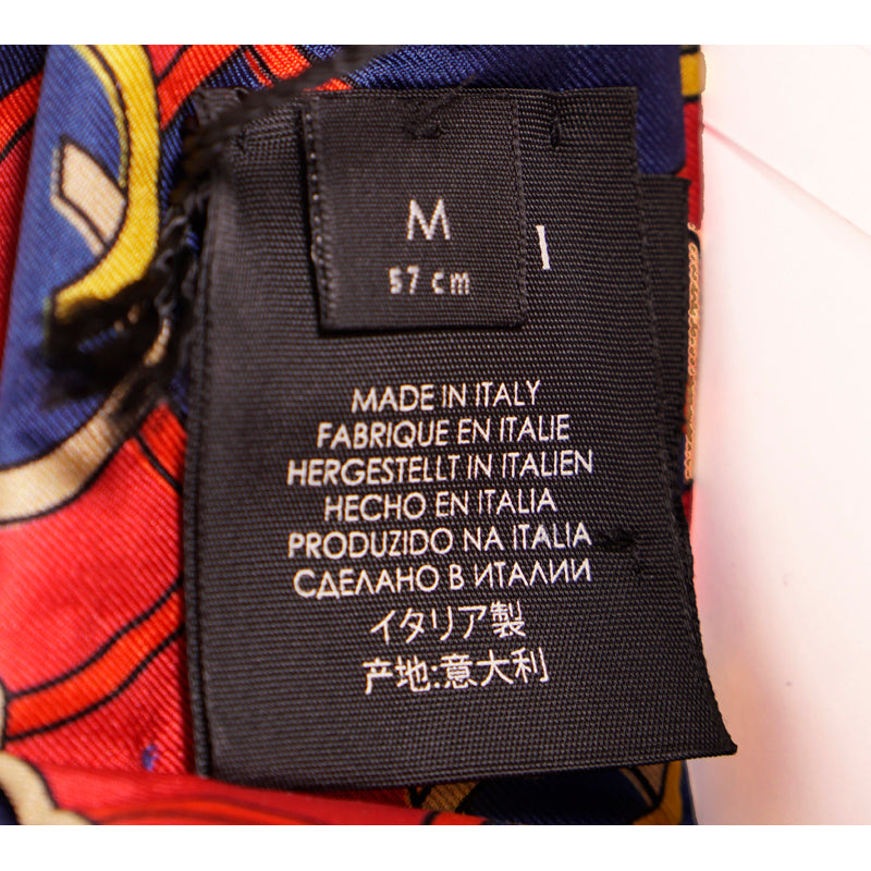 sz M NEW $450 GUCCI Blue & Red Rhombus GG LOGO PRINT Classic SILK TWILL HEADBAND