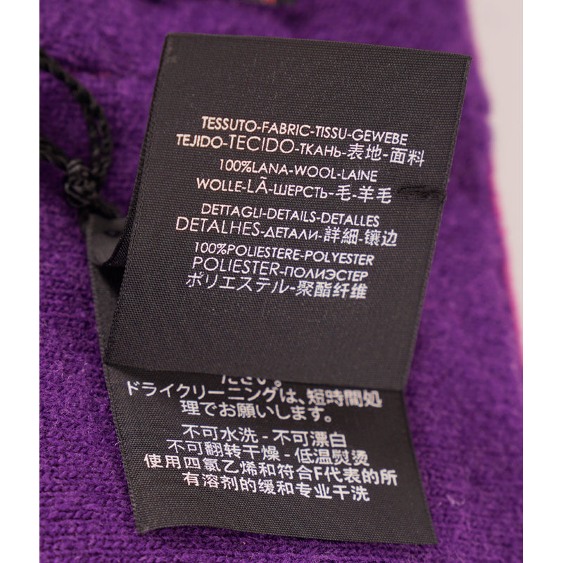 sz M NEW $590 GUCCI Violet Purple GOLD SEQUIN GG LOGO Wide Padded WOOL HEADBAND