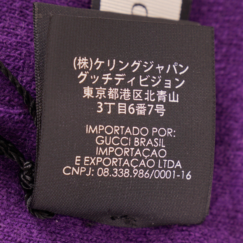 sz M NEW $590 GUCCI Violet Purple GOLD SEQUIN GG LOGO Wide Padded WOOL HEADBAND