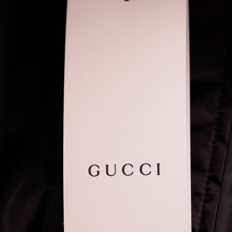 sz 52 NEW $1500 GUCCI Men's Black VINTAGE 80'S GG LOGO Nylon WINDBREAKER JACKET