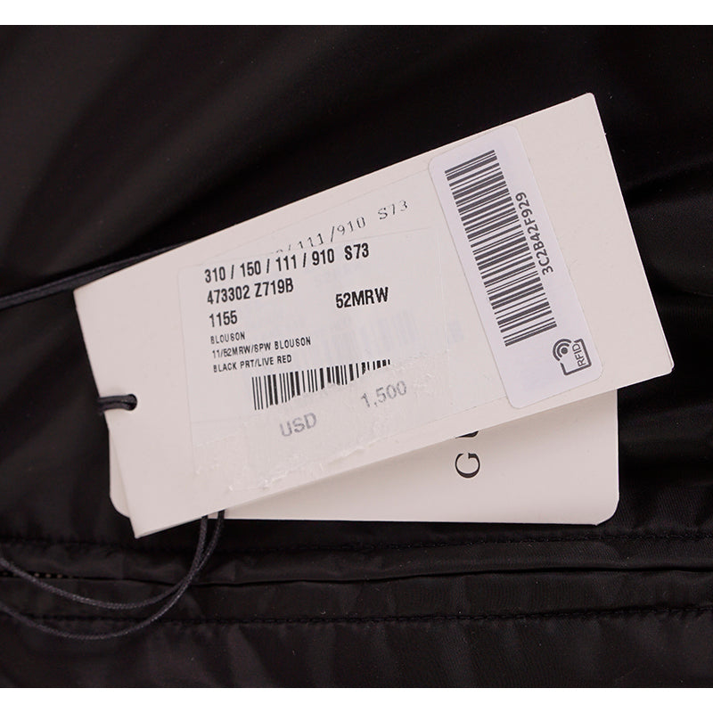 sz 52 NEW $1500 GUCCI Men's Black VINTAGE 80'S GG LOGO Nylon WINDBREAKER JACKET